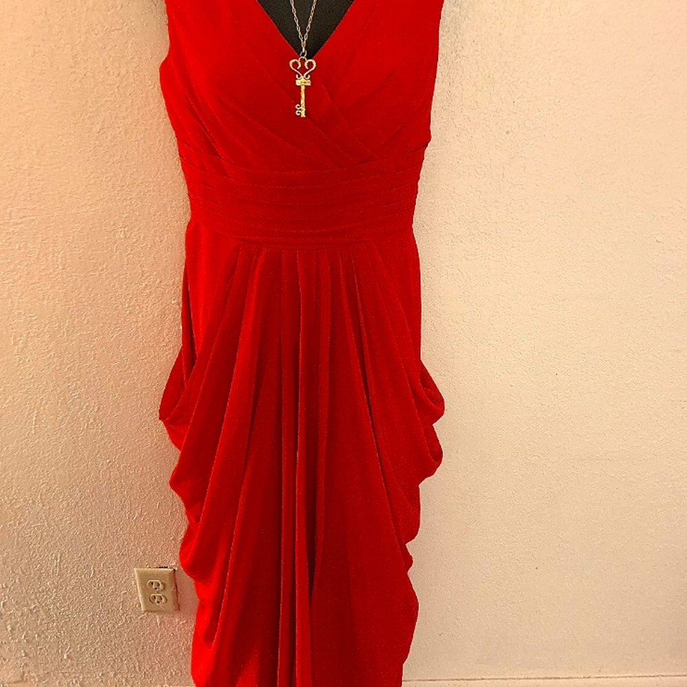 Red bridesmaid dress or fabric material for creative project